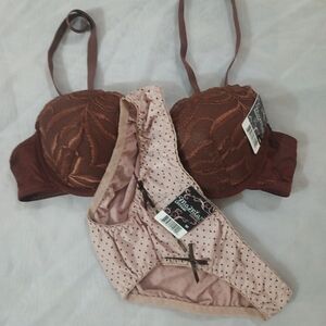 Mamia Brown Bra & Panty Set